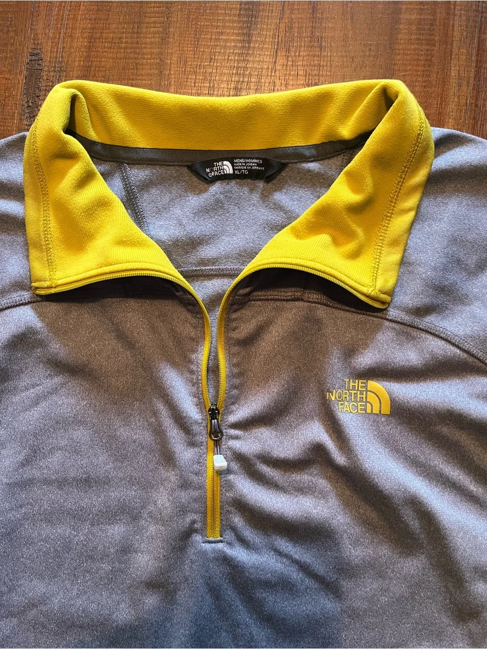 The North Face Men’s Gray and Yellow Half-Zip Performance Pullover